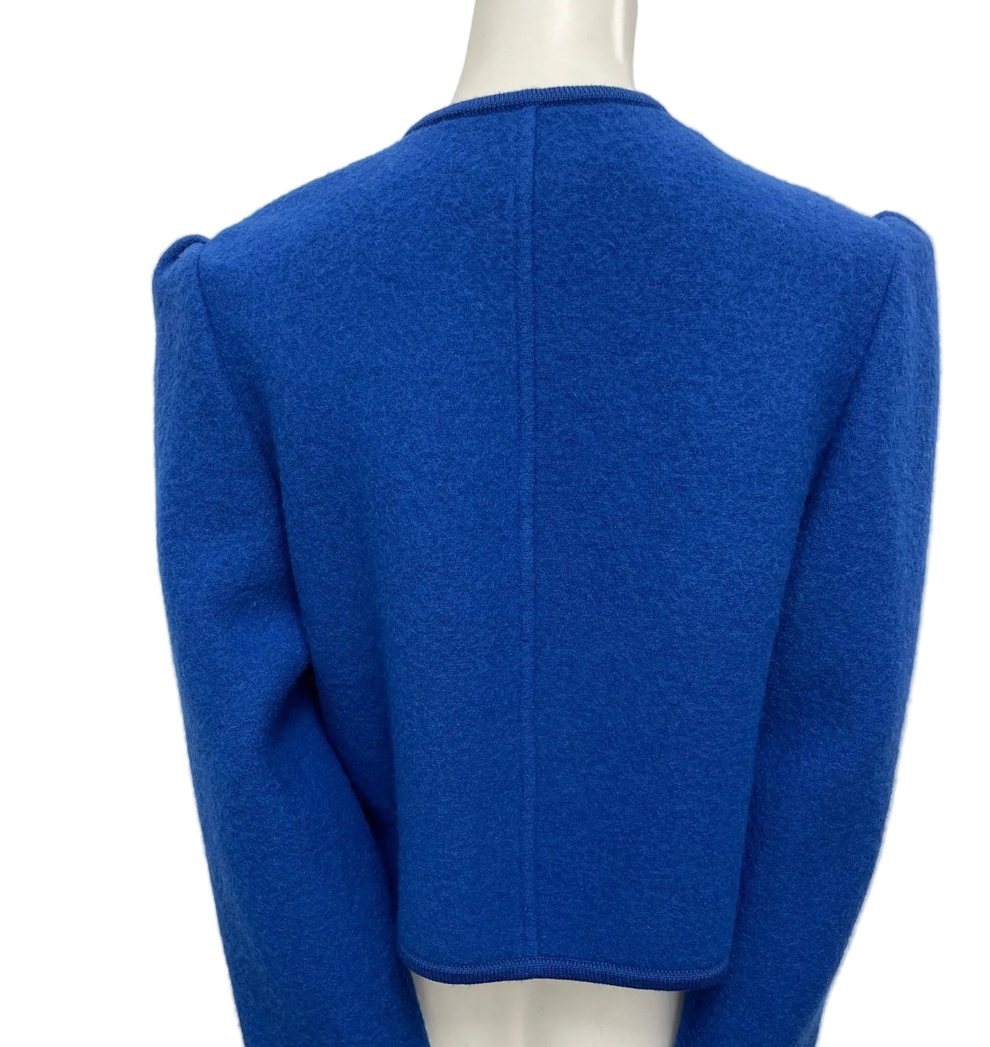 Geiger Royal Blue Embroidered Wool Cardigan Jacket Size 38
