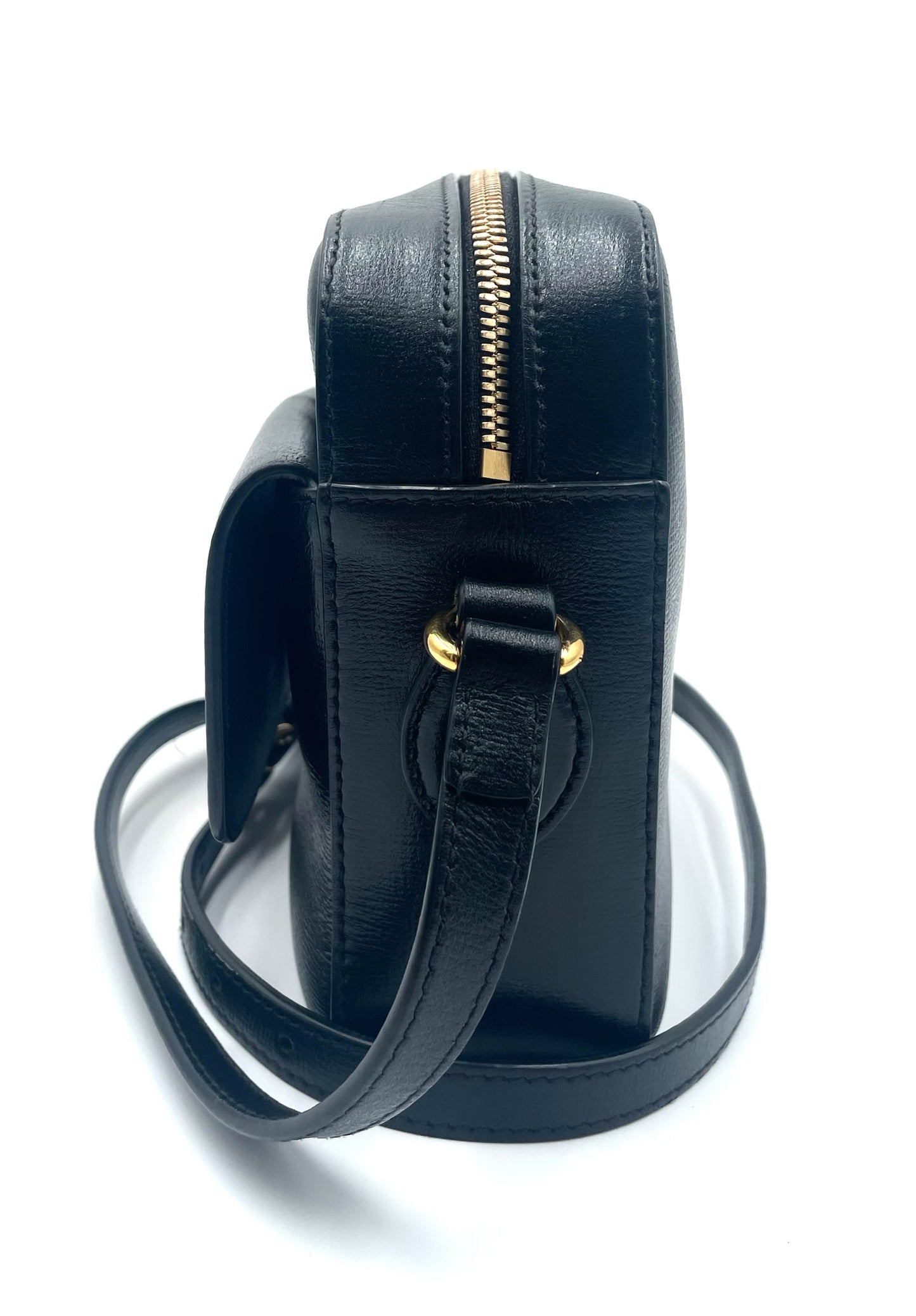 Gucci Black Leather Crossbody Horsebit Bag