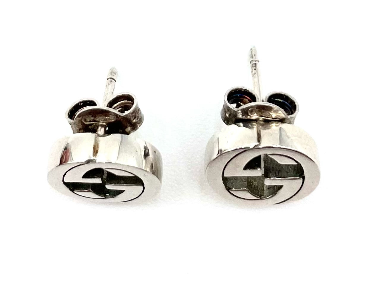 Gucci GG Interlocking Sterling Silver Stud Earrings