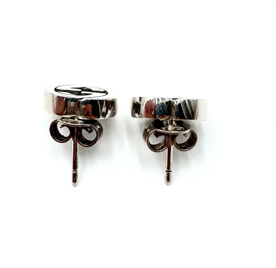 Gucci GG Interlocking Sterling Silver Stud Earrings