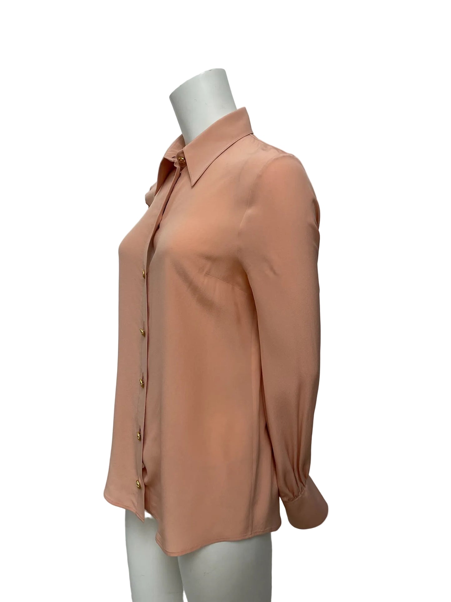 Gucci Peachy Pink Silk Button Up Shirt Size 40 US 4