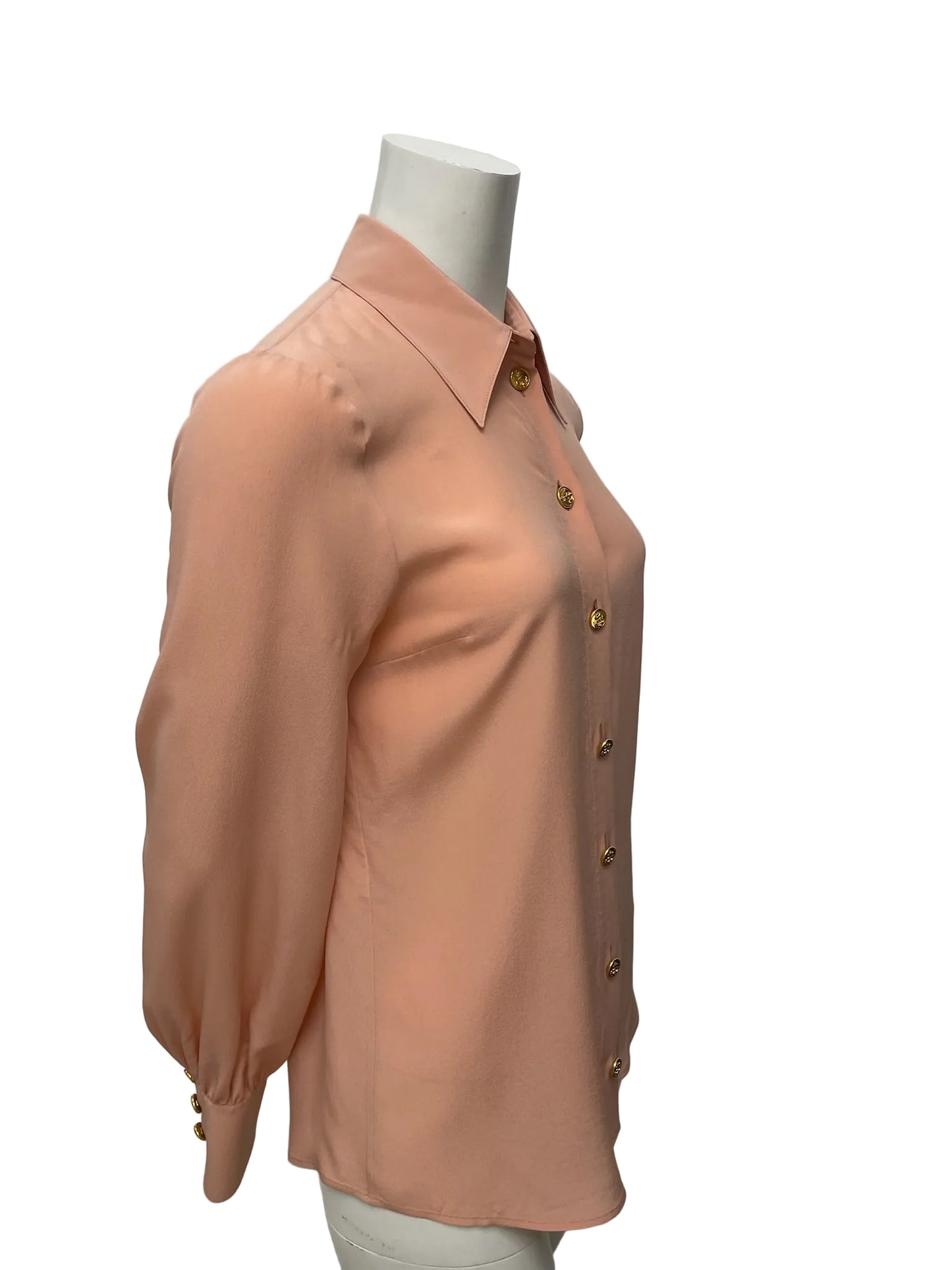 Gucci Peachy Pink Silk Button Up Shirt Size 40 US 4
