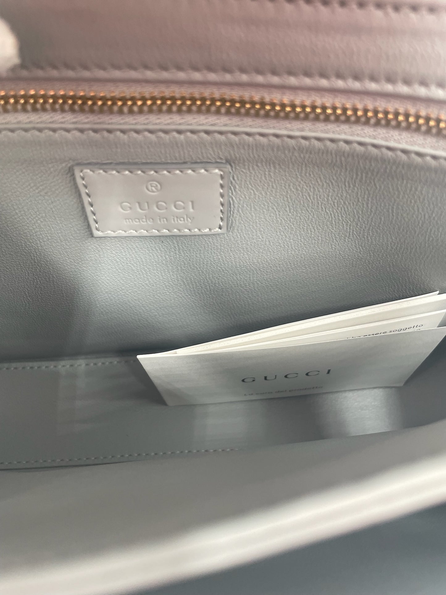 Gucci Siena Small Blue Grey Shoulder Bag