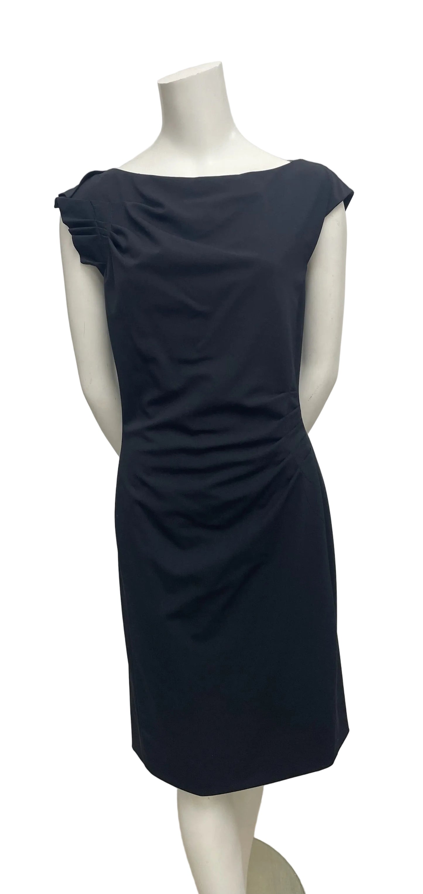 Hugo Boss Black Ruffle Sheath Dress Size 8