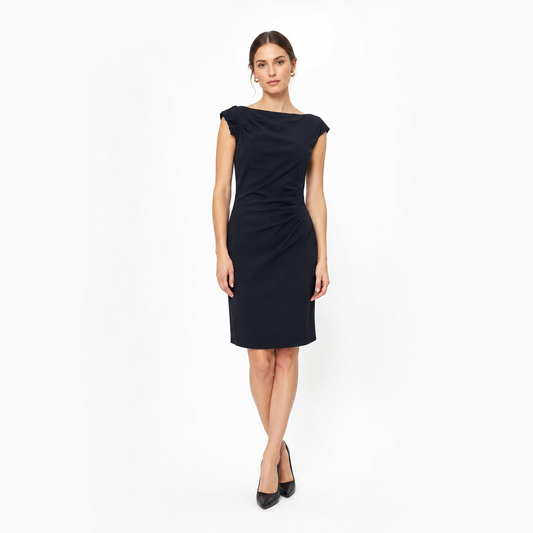 Hugo Boss Black Ruffle Sheath Dress Size 8