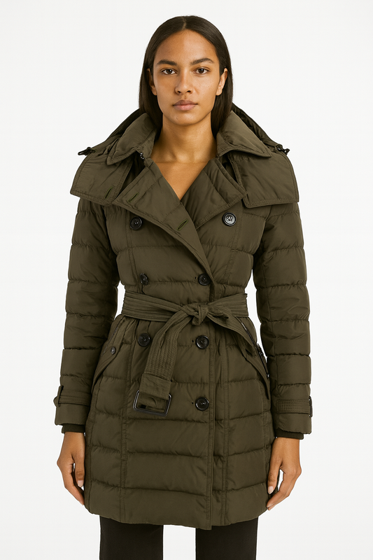 Burberry Olive Green Puffer Jacket Size XS