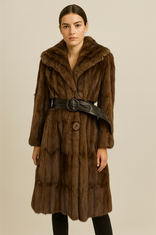 Vintage Brown Squirrel Fur Coat Fits like M