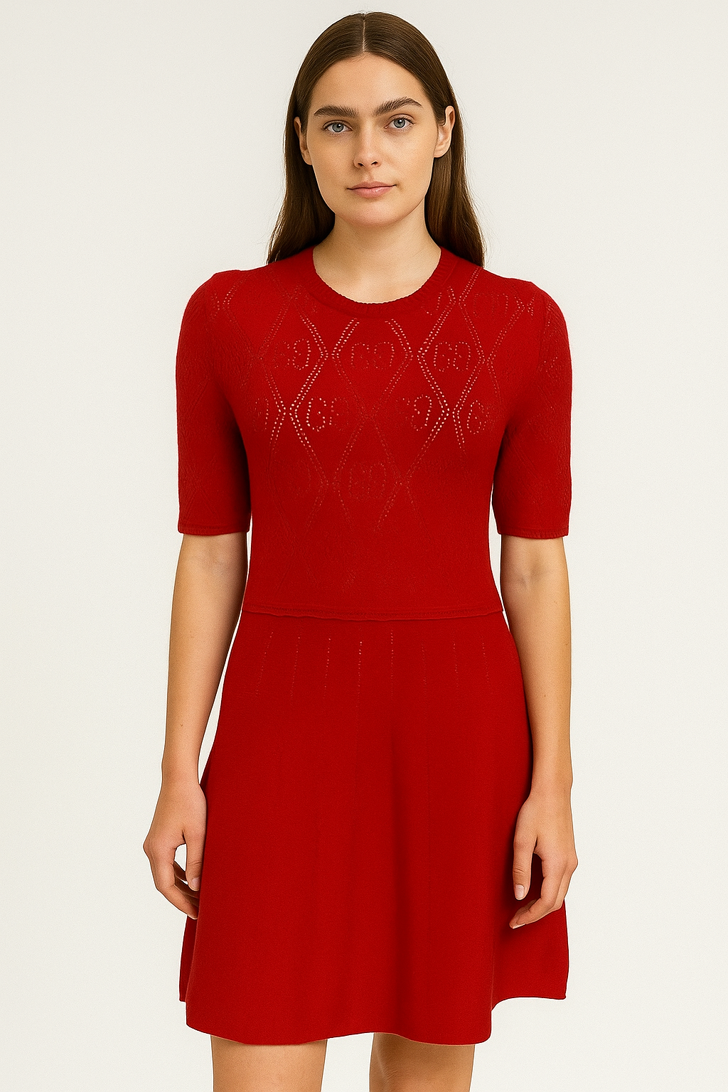 Gucci Red Wool Dress Size M