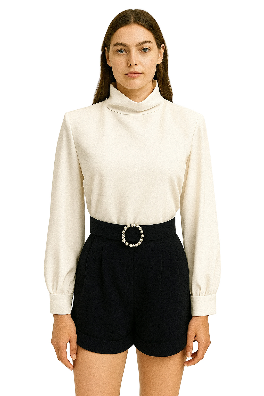 Saint Laurent Black & White Open Back Romper Size 36