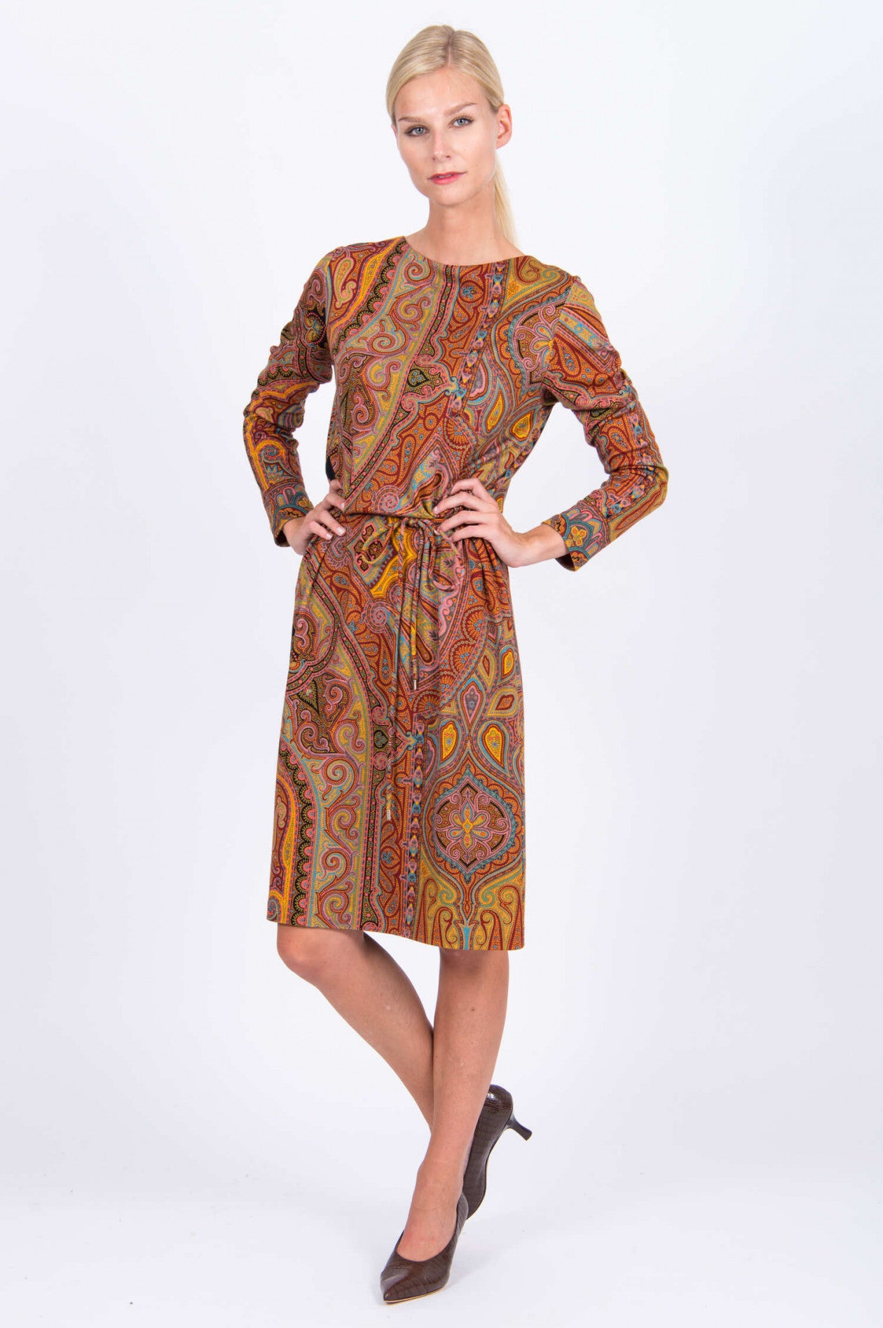 Etro Paisley Multi Color Print Dress Size 42