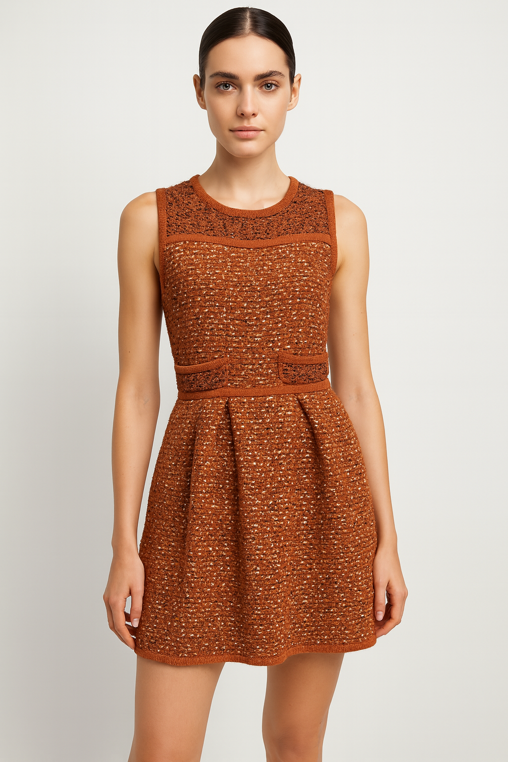 M Missoni Rust Tweed Dress Size S