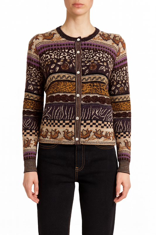 Ulla Johnson Liza Jacquard Knit Cardigan Size S