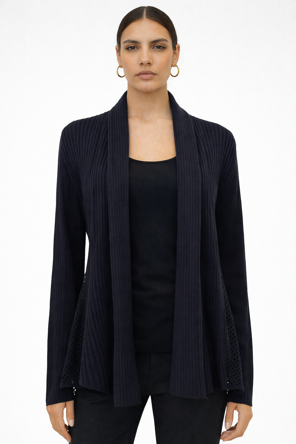 Akris Navy Open Cardigan Sweater Size S
