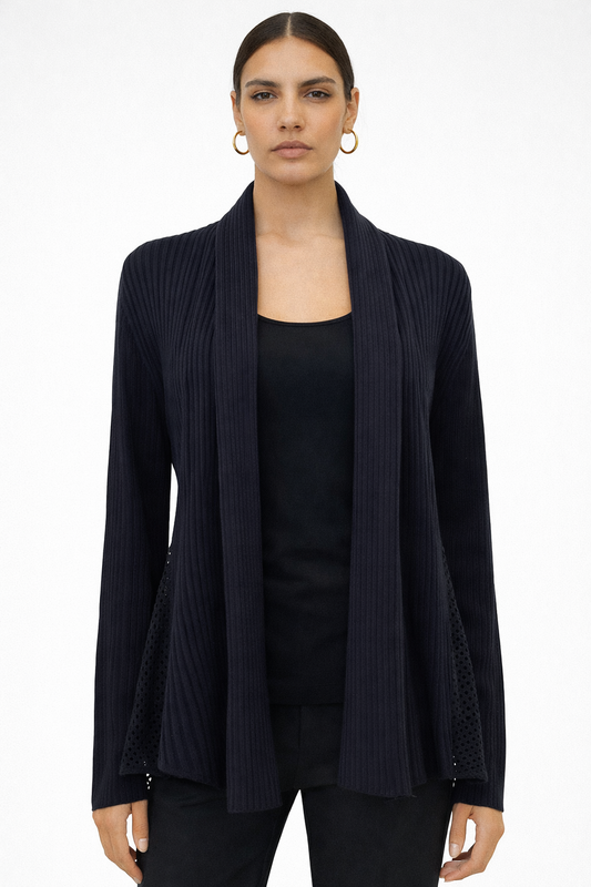 Akris Navy Open Cardigan Sweater Size S
