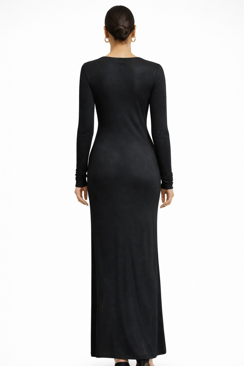 Jean Paul Gaultier Black Ruffle Maxi Dress Fits a S/M