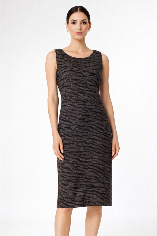 Armani Collezioni Animal Print Shift Midi Dress Size 10