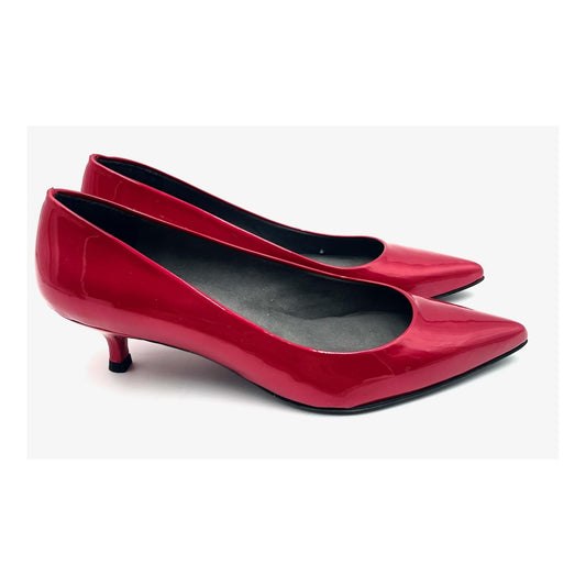 Stuart Weitzmann Red Patent Kitten Heel Pump Size 8M