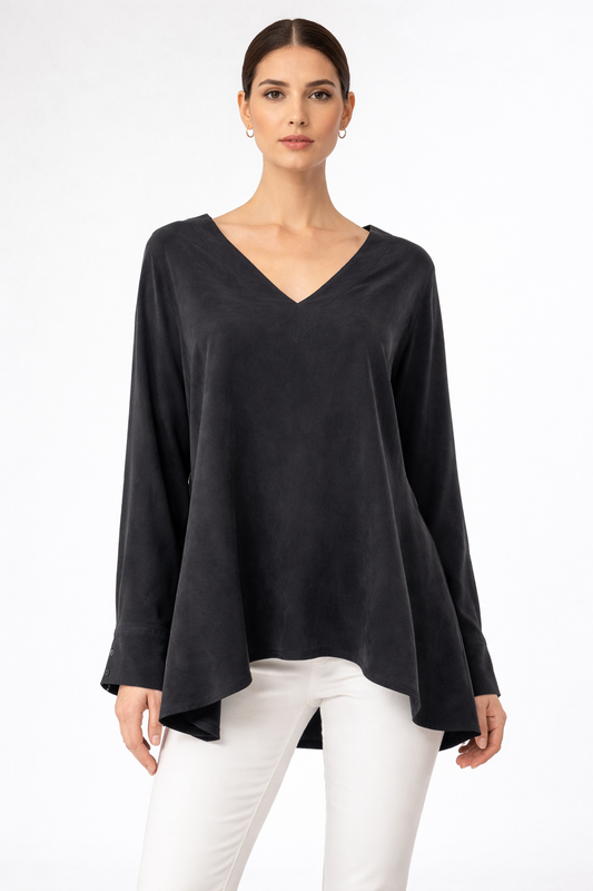Helmut Lang Black Silk Blouse Size L