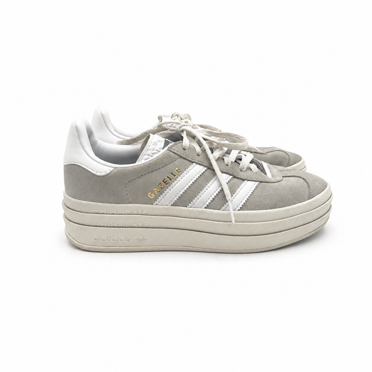 Adidas Bold Grey & White Stripe Sneakers Size 7.5