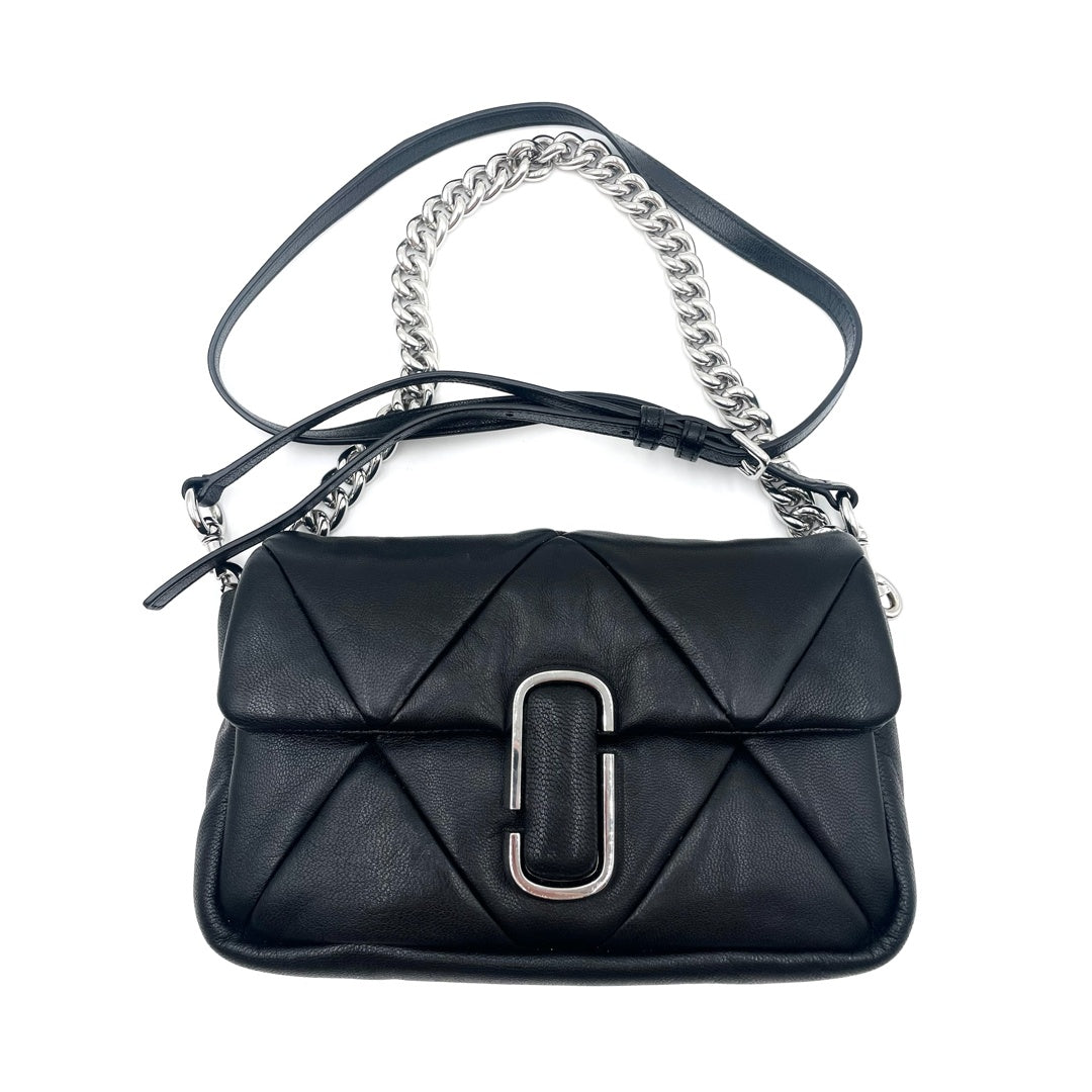 Marc Jacobs The Puffy Diamond Quilted Black Chain Bag