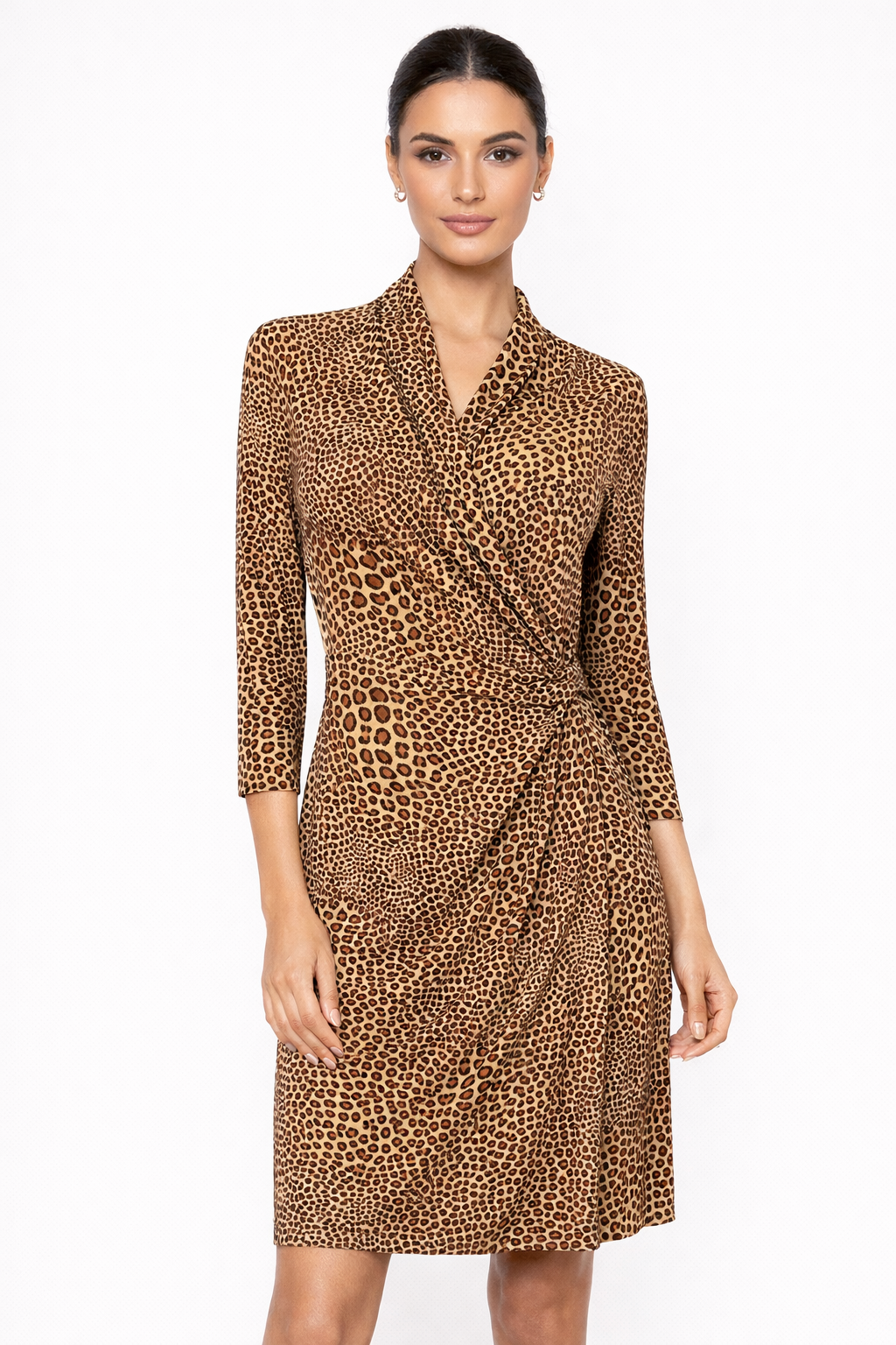 Norma Kormali Animal Print Faux Wrap Dress Size M