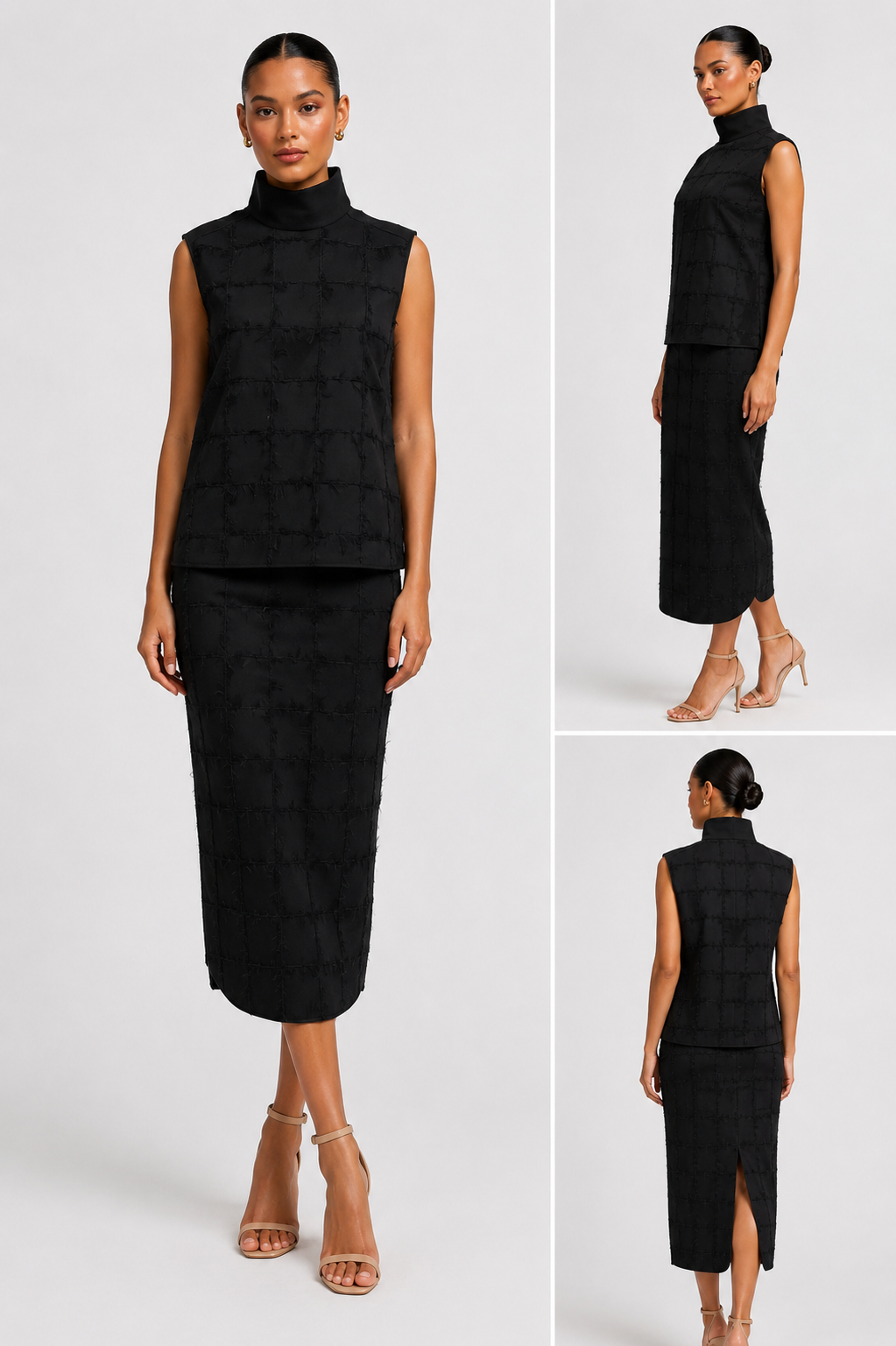 Annette Gortz Black Feather Skirt & Top Set Size M/L