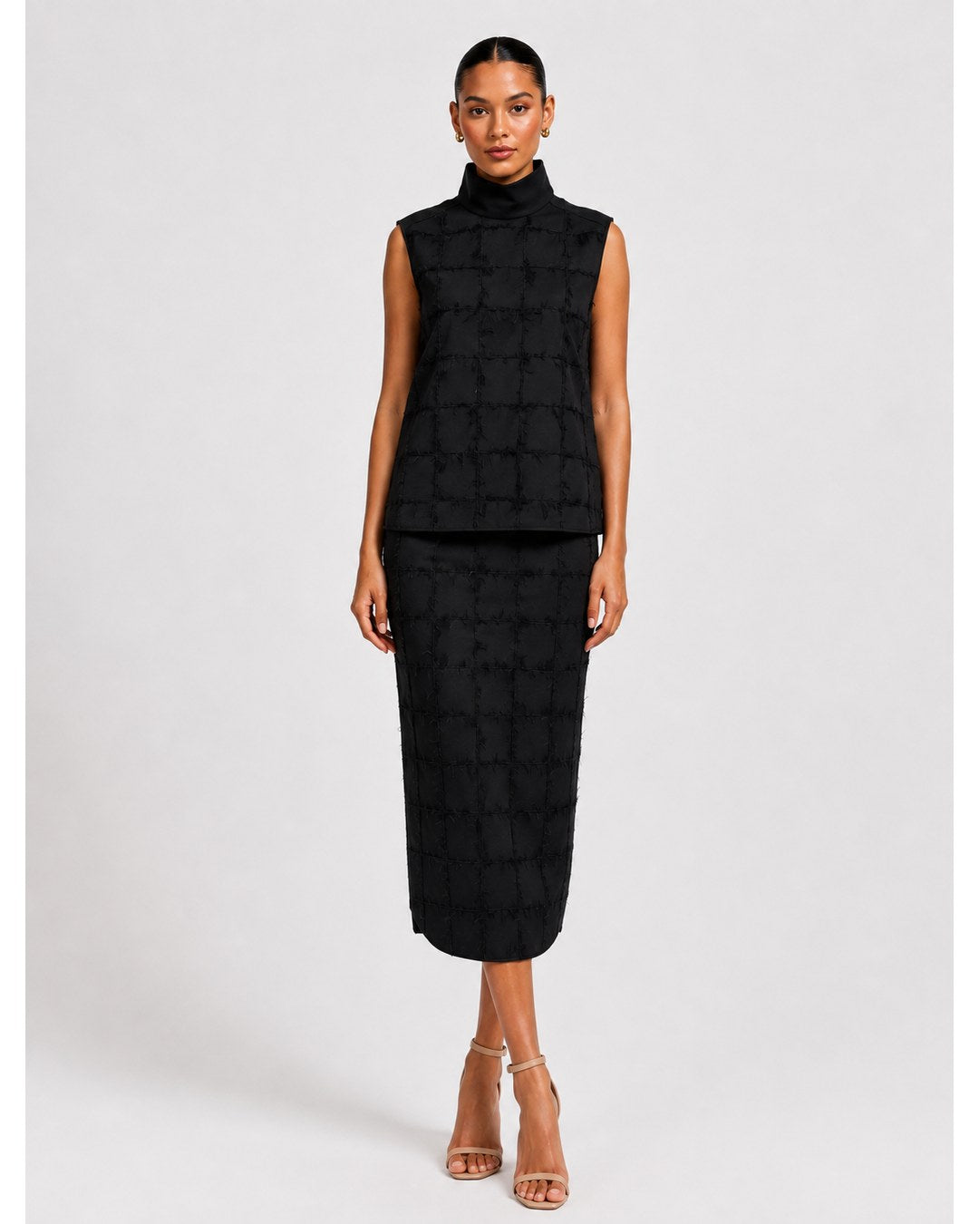Annette Gortz Black Feather Skirt & Top Set Size M/L