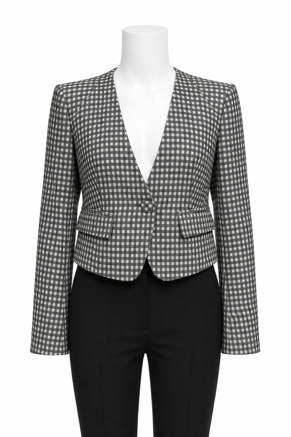 Vintage Giorgio Armani Crop Checkered Blazer Size 50