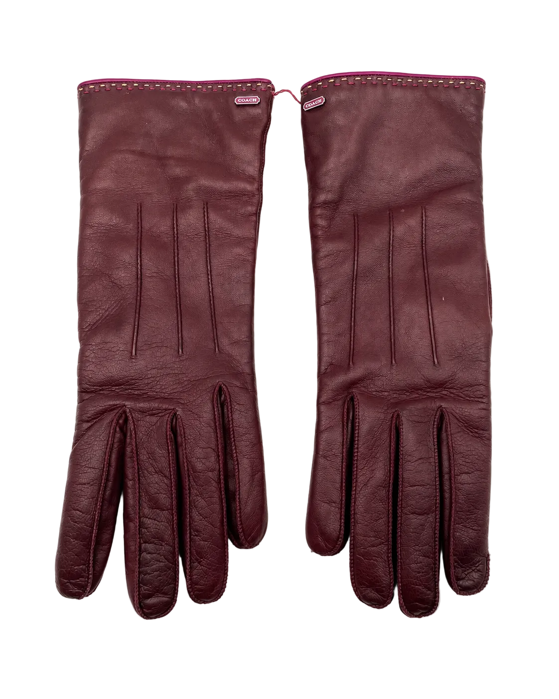 Brand New Coach Burgundy Leather Gloves Size 8