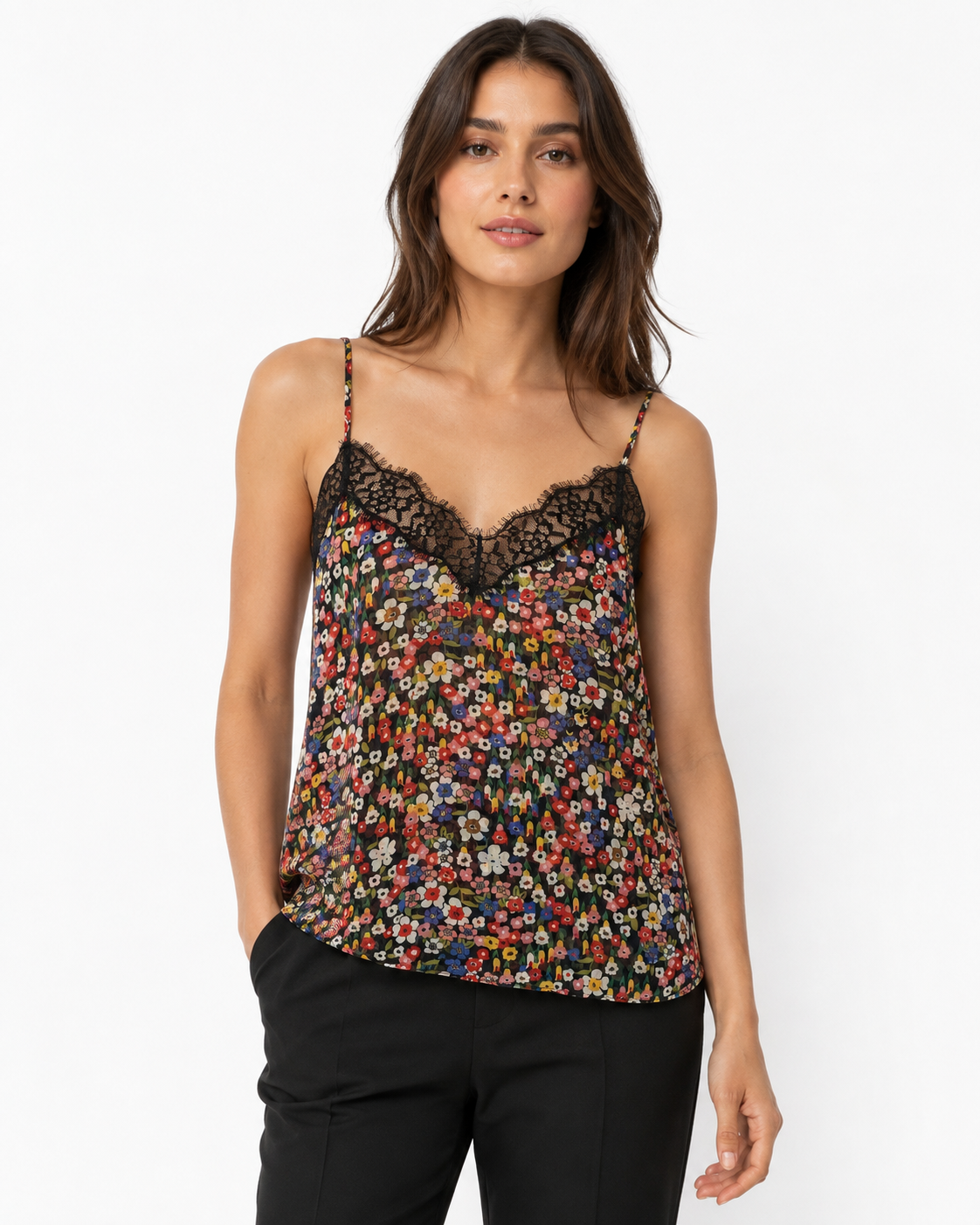 The Kooples Floral Multi Sheer Camisole Size XS