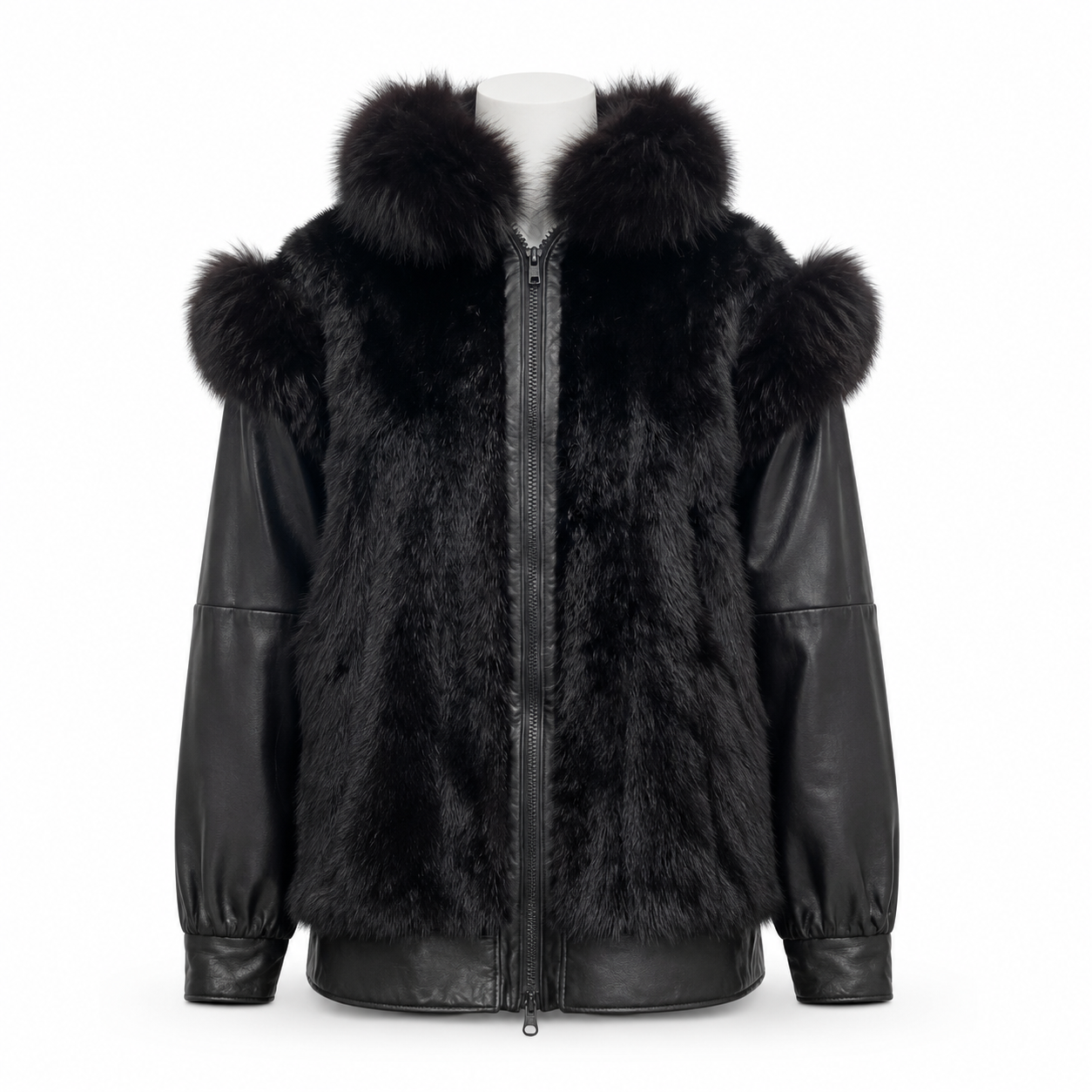 Vintage Fur & Leather Jacket Size M/L
