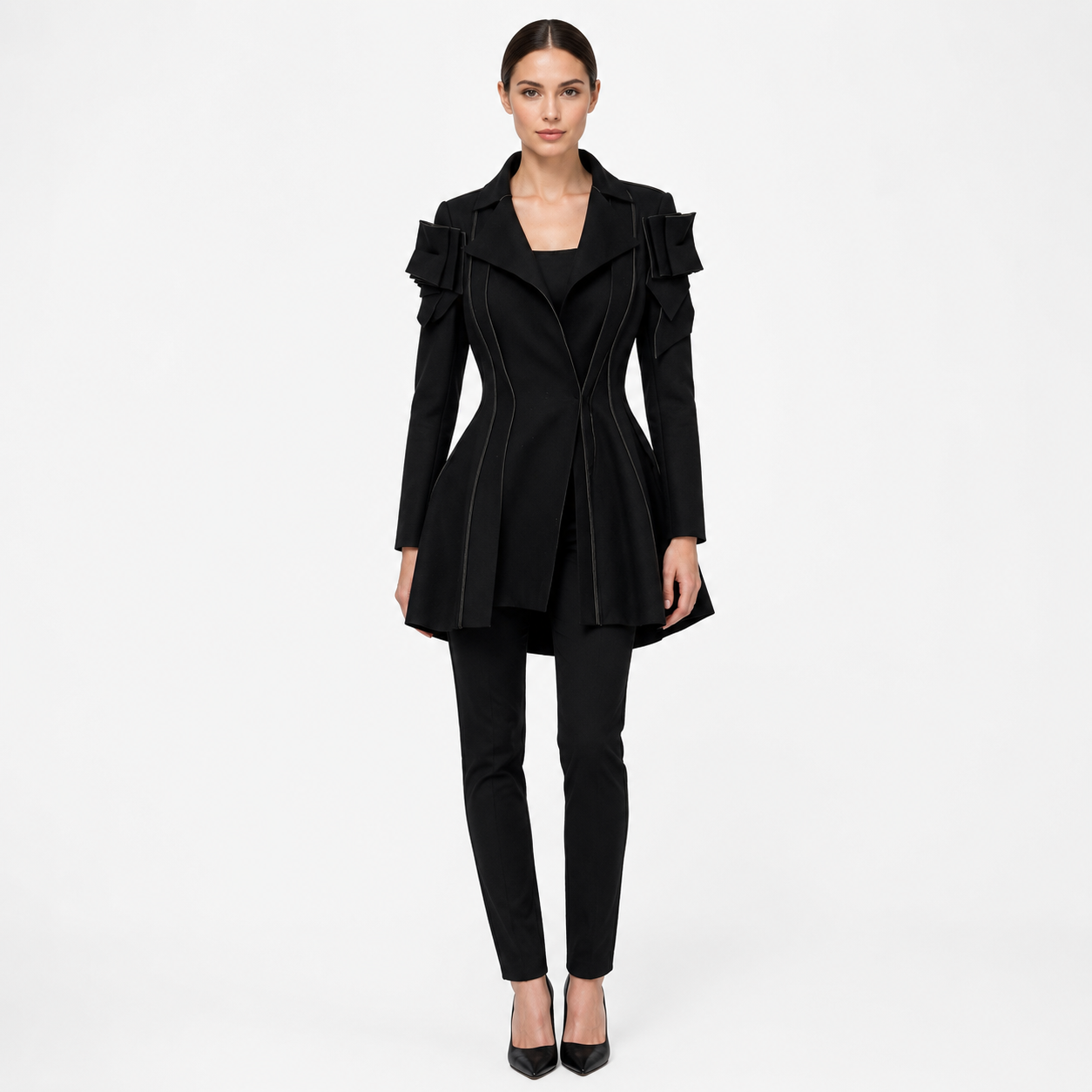 Marie Saint Pierre Black Scuba Bow Jacket Size 3 US M