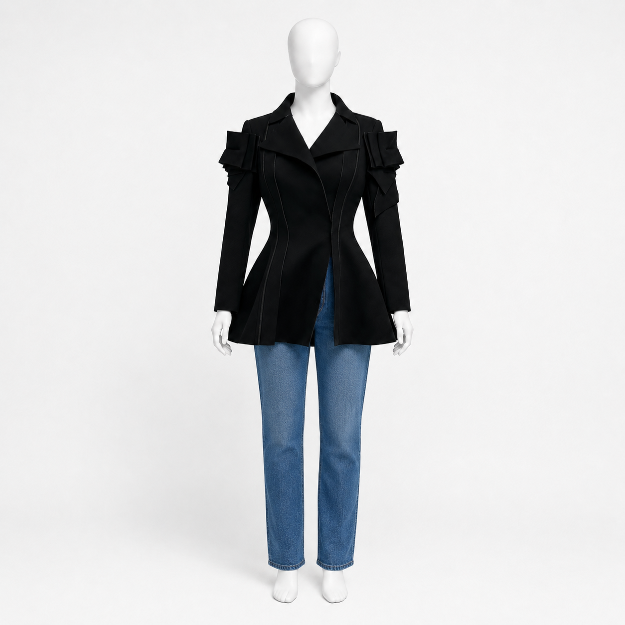 Marie Saint Pierre Black Scuba Bow Jacket Size 3 US M