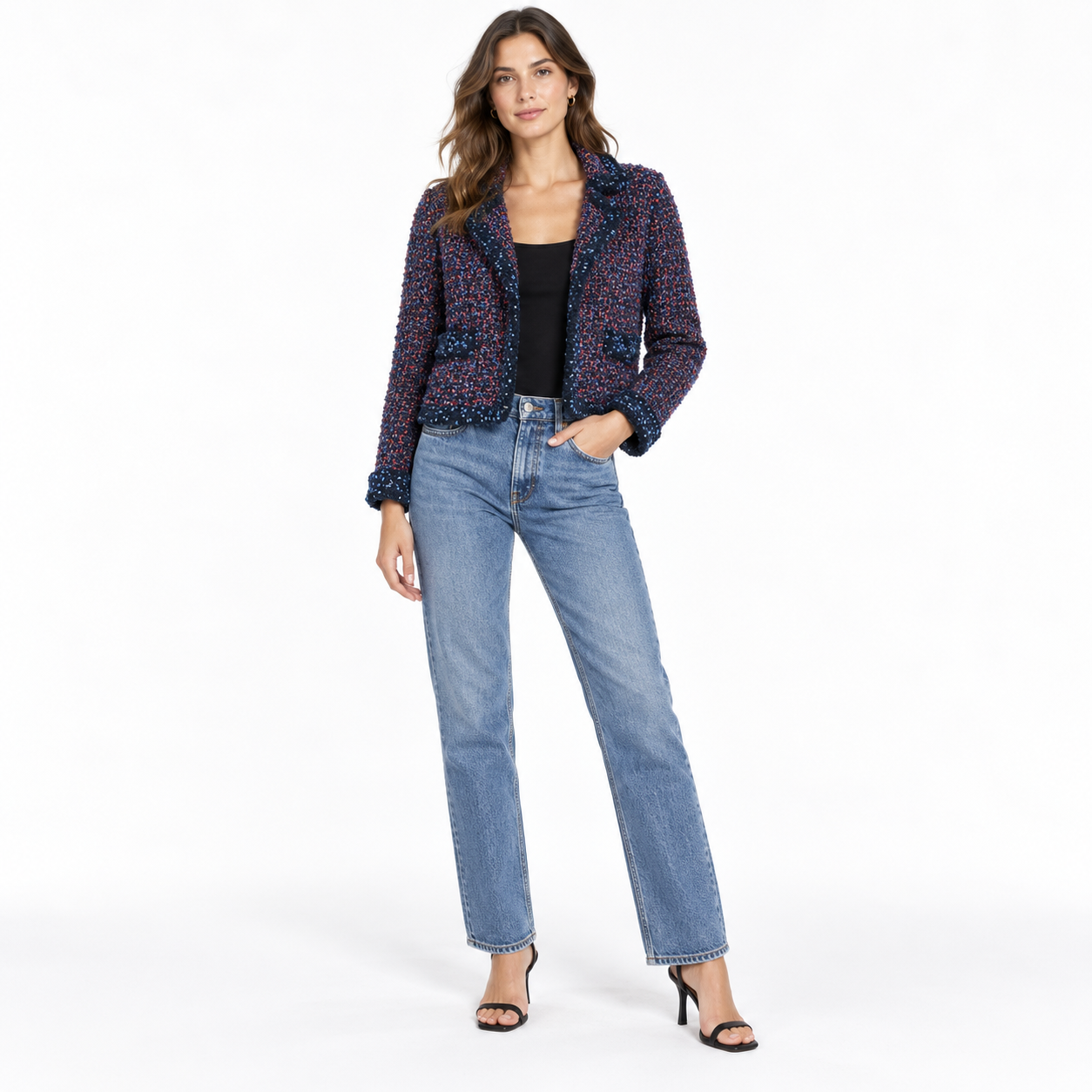 Brand New Missoni Multicolor Tweed Blazer Jacket Size US 8