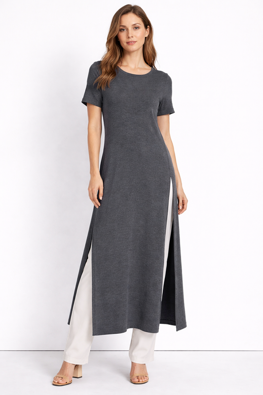 Eileen Fisher Grey Knit Tunic Size S