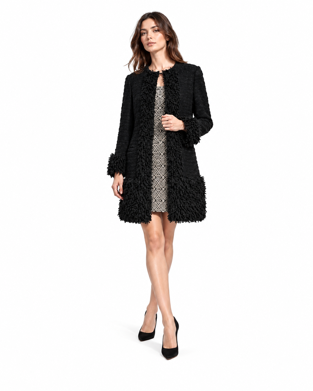 Dolce & Gabanna Black Shag Jacket Size 42