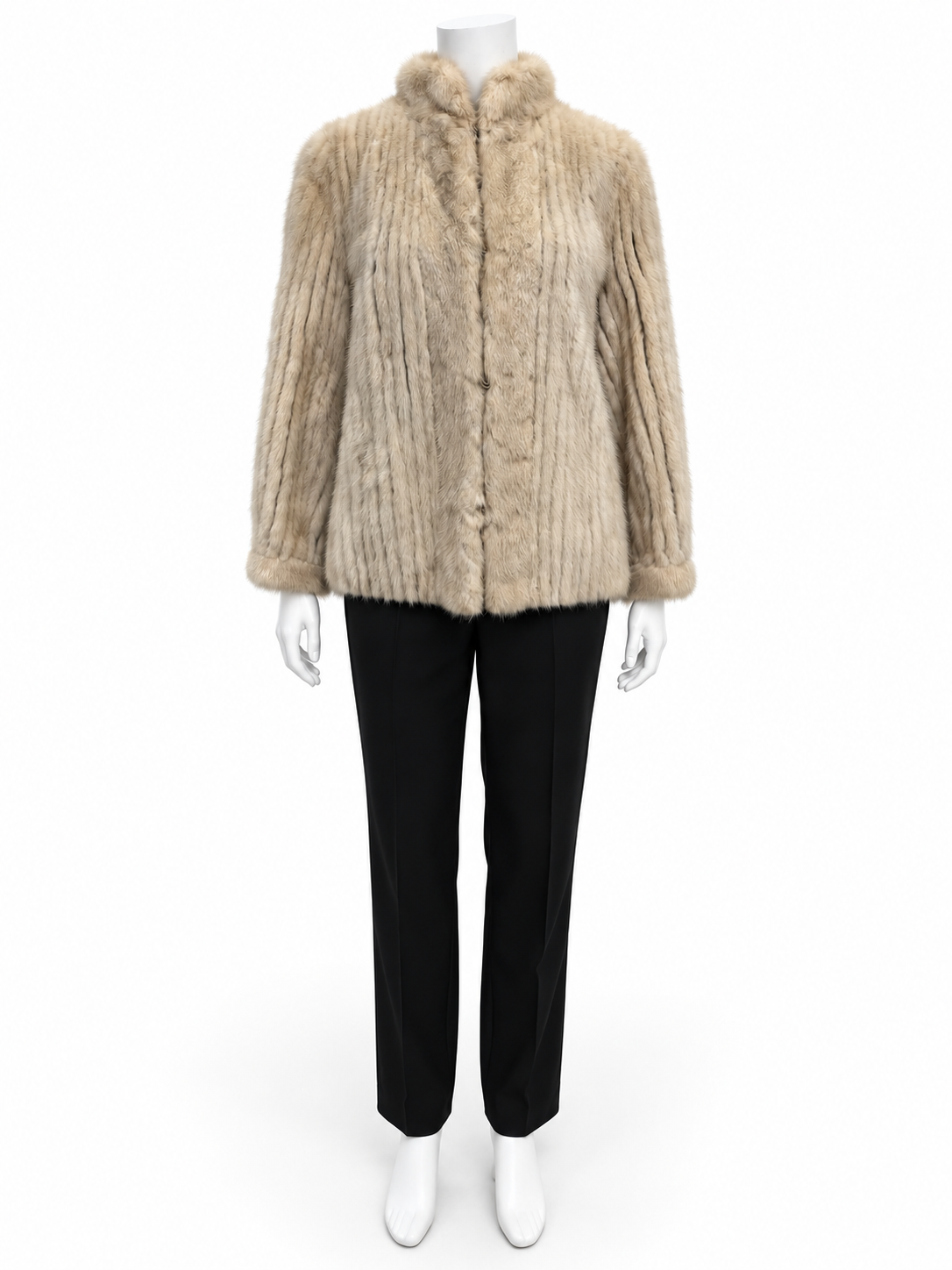 Vintage Furs by Michel Biege Mink Fur Coat Fits S/M