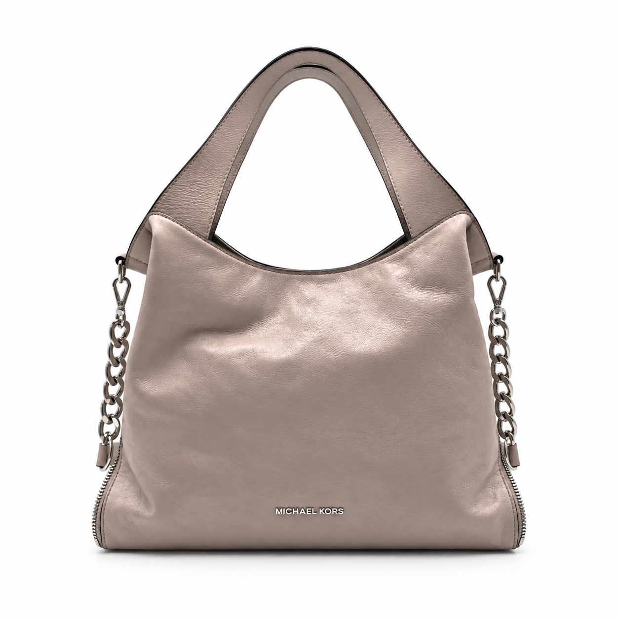 Michael Kors Devon Grey Leather Convertible Shoulder Bag