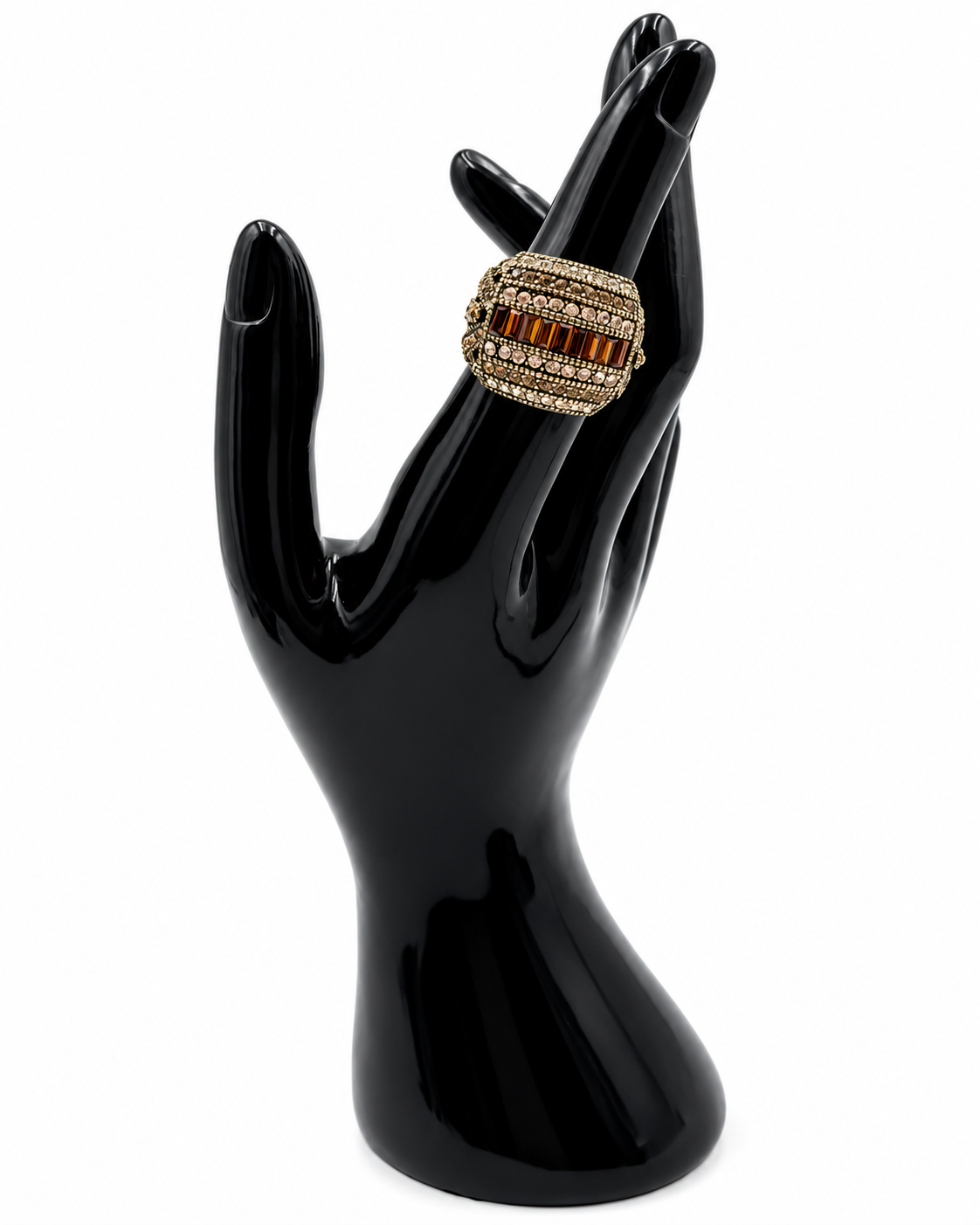Heidi Daus Crystal Pave Art Deco Square Cocktail Statement Ring Size 8