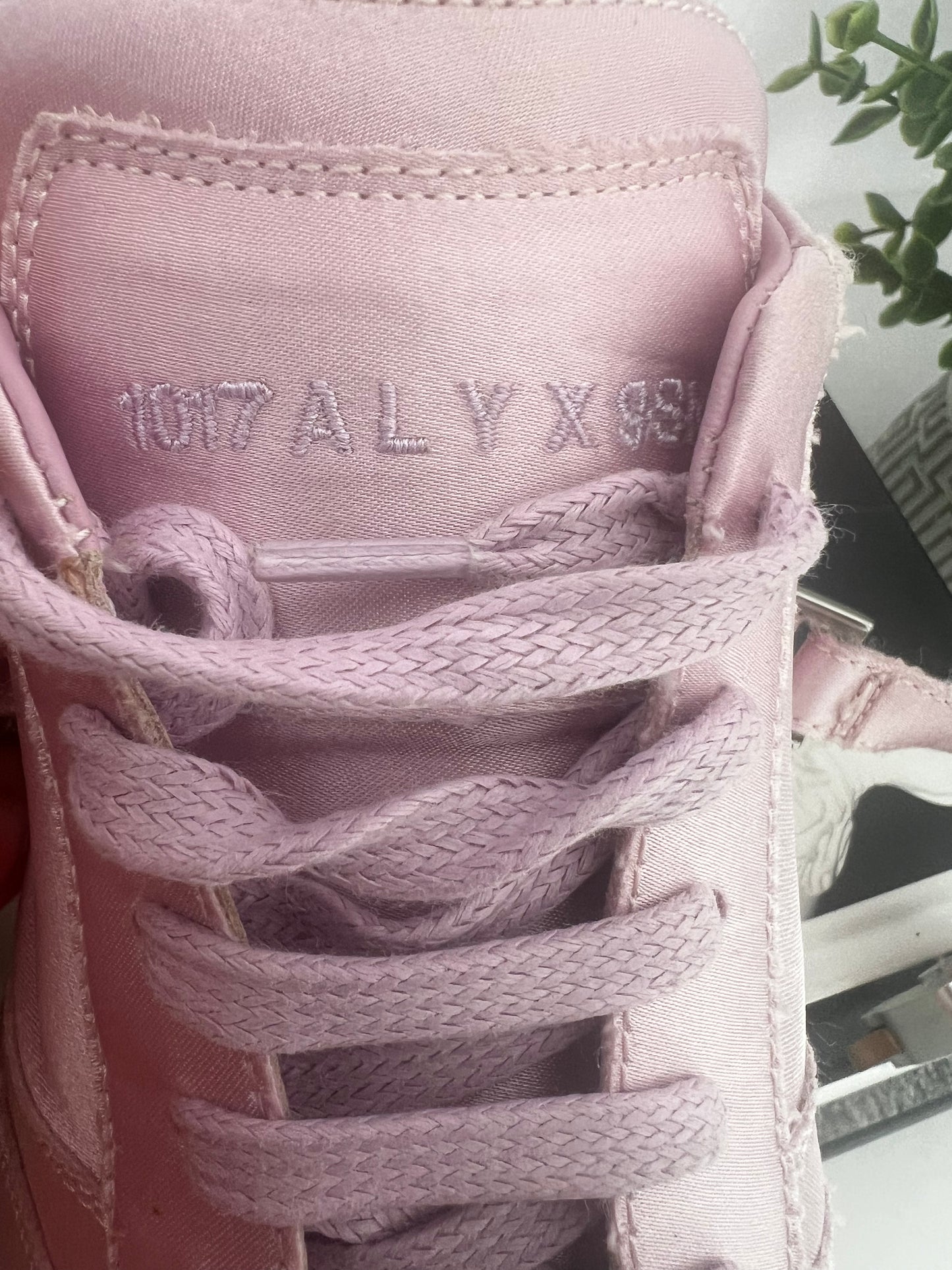 1017 ALYX 9SM Pink Satin Buckle Detail Low Top Sneakers Size 40 US 10