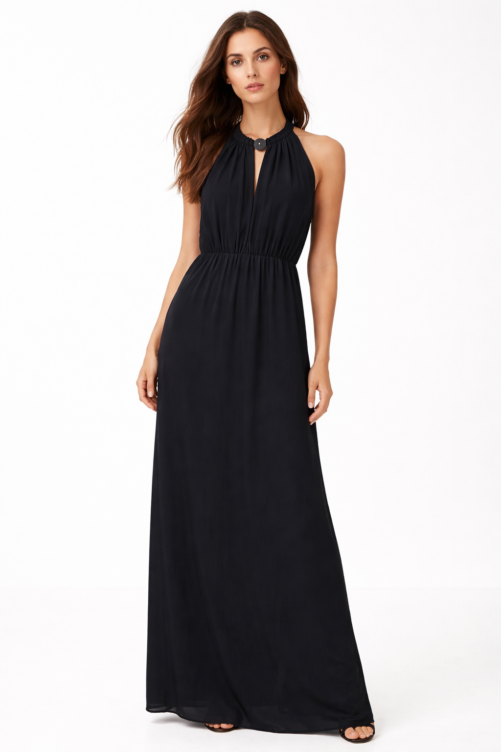 Brand New Fabiana Filipino Black Maxi Dress Size S