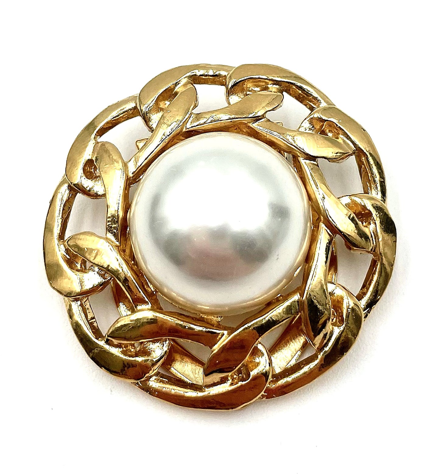 Vintage Butler Pearl & Gold Tone Scarf Clip
