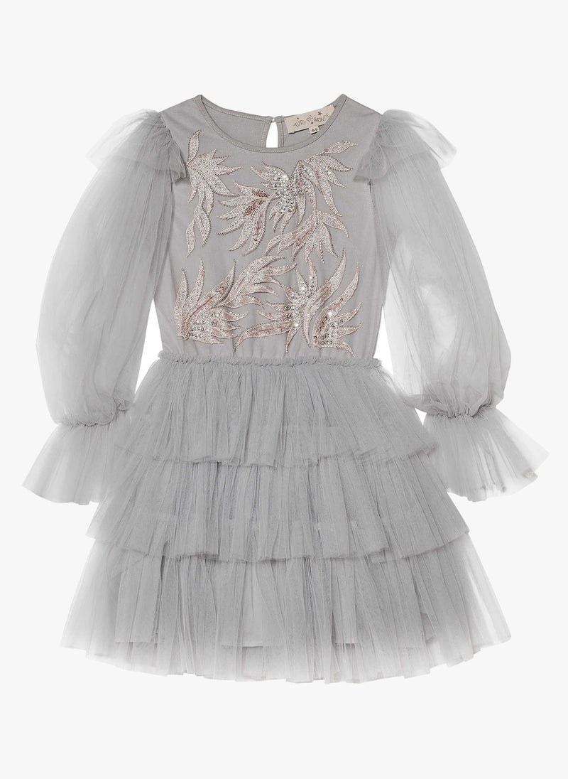 JoJo Grey Long Sleeve Tulle Kids Size 6/7 Rental Only