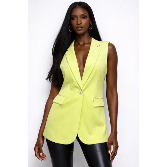 Joie Neon Green Vest Jacket Size M