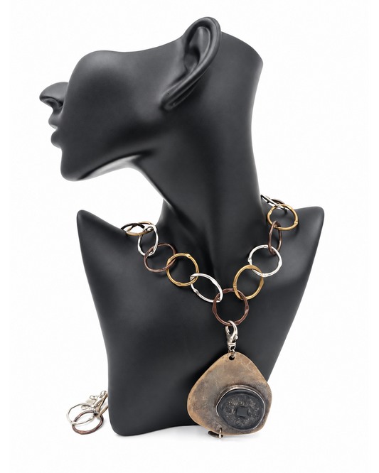 Karyn Chopik Studio Mixed-Metal Pendant Necklace