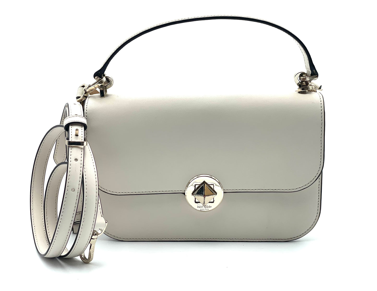 Kate Spade Cream Audrey Leather Flap Bag