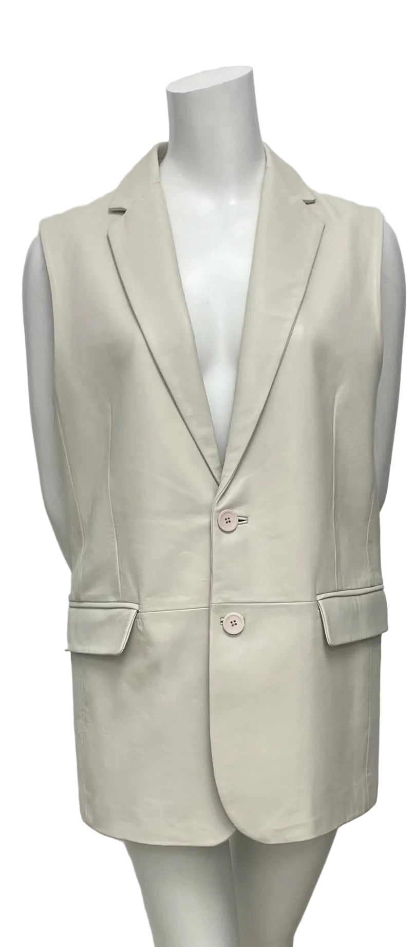 La Marque Cream Leather Vest Size S