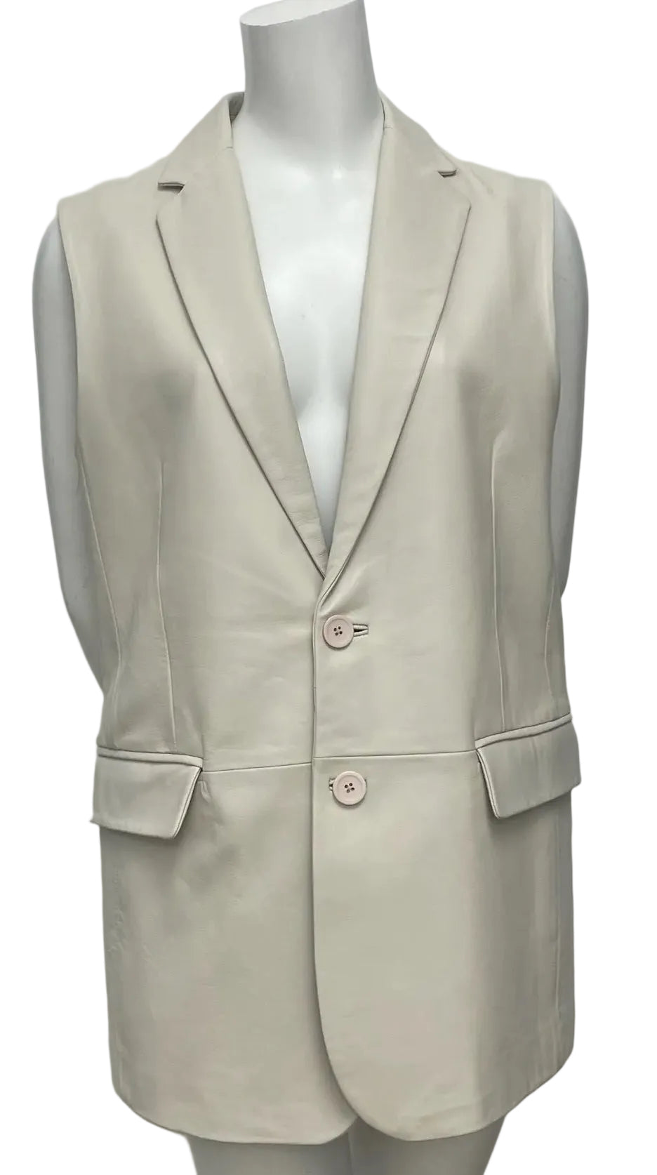 La Marque Cream Leather Vest Size S
