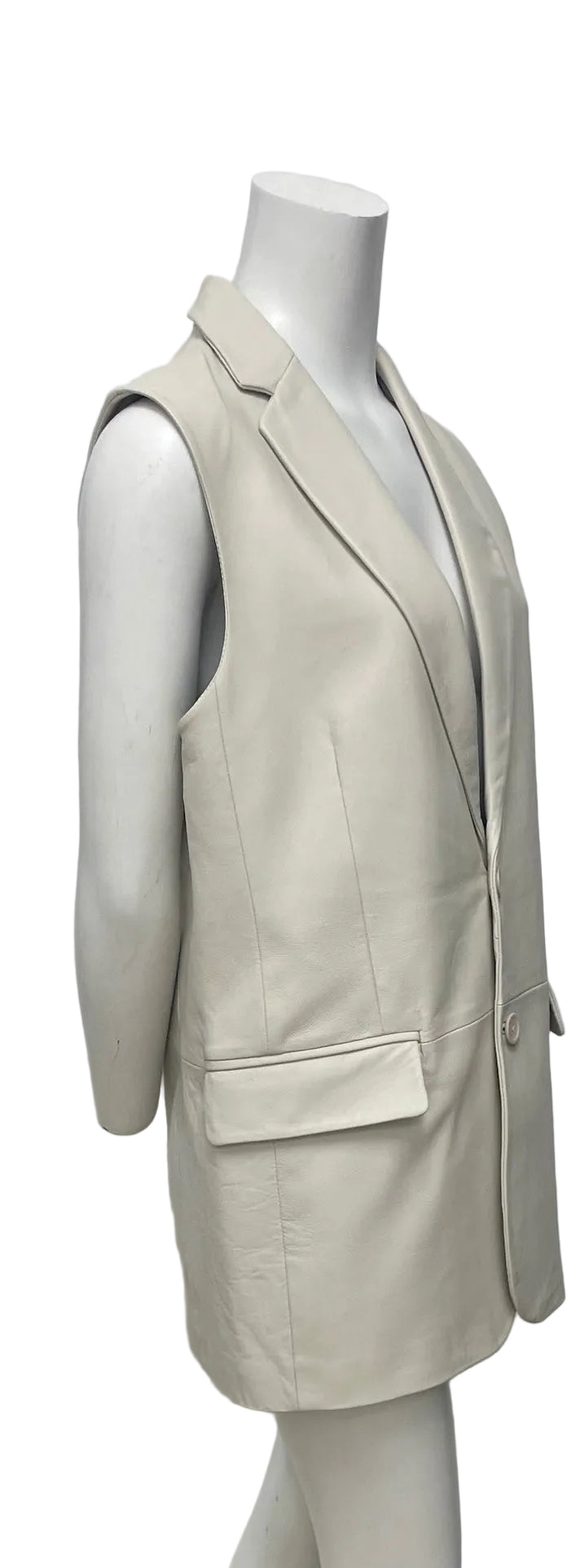 La Marque Cream Leather Vest Size S