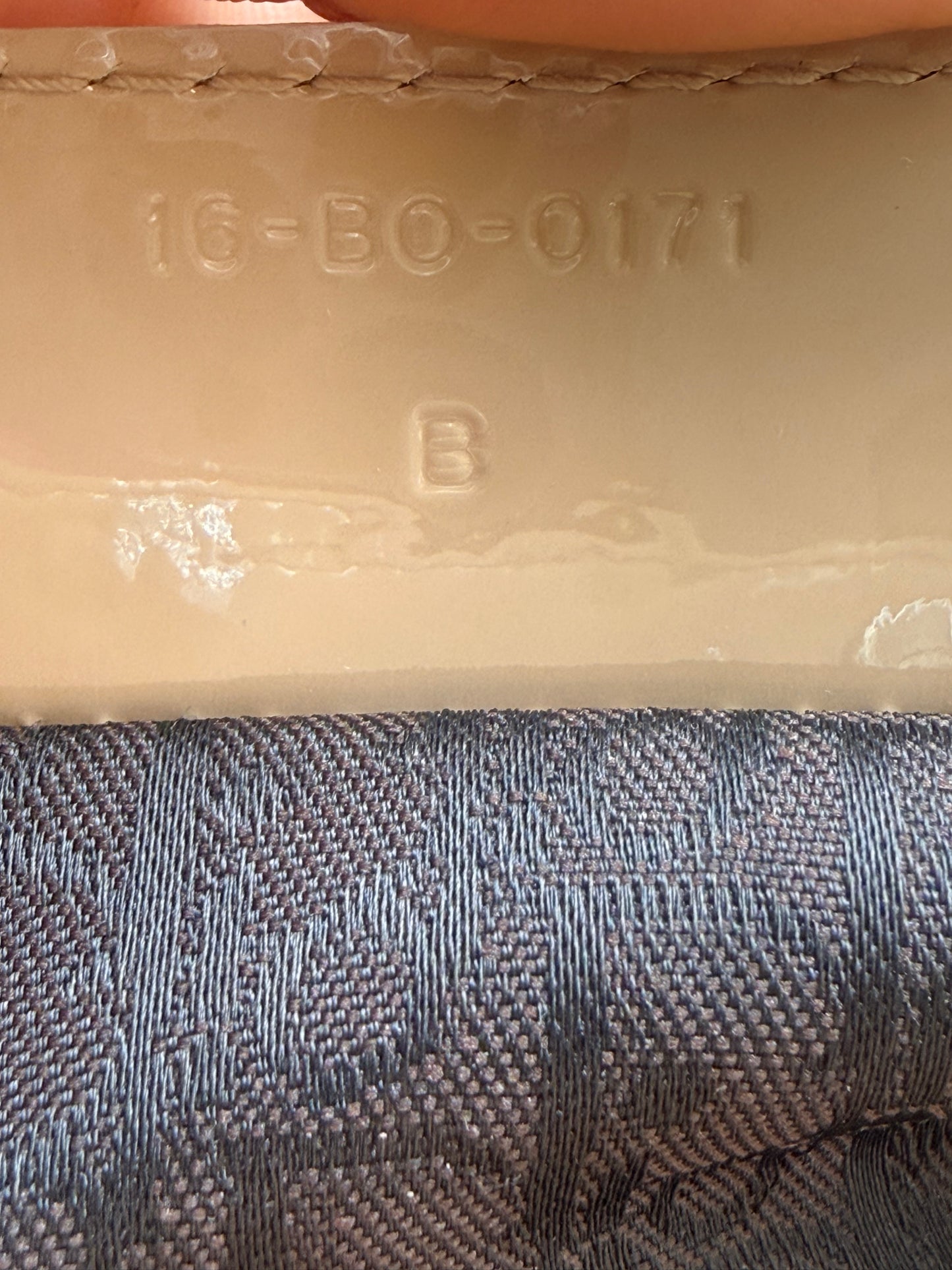 Lady Dior Biege Patent Large Bag